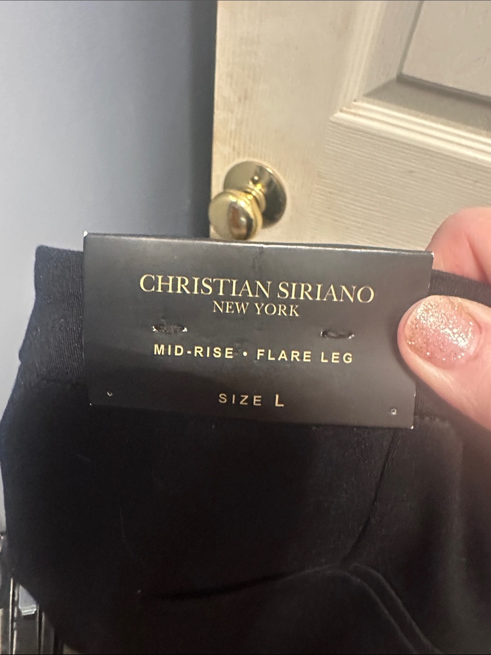 Christian Siriano Black Mid-Rise Flare Leg Pants - Picture 2 of 2